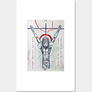 Jesus Christ Good Shepherd at the cross Posters and Art
